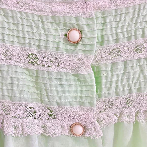 SOLD Pastel Green Peasant Babydoll Crop Top - Picture 6 of 9